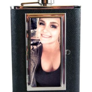 8 oz. Flask w/Built in Cigarette Case