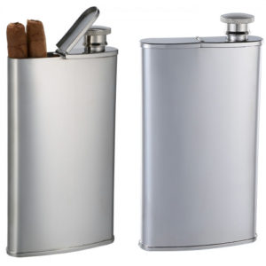 Cigar Case and 4 oz. Drinking Flask Combo